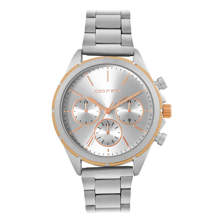 Dubai Silver Sunray Large Dial Silver Linked Chain Strap Men's Watch