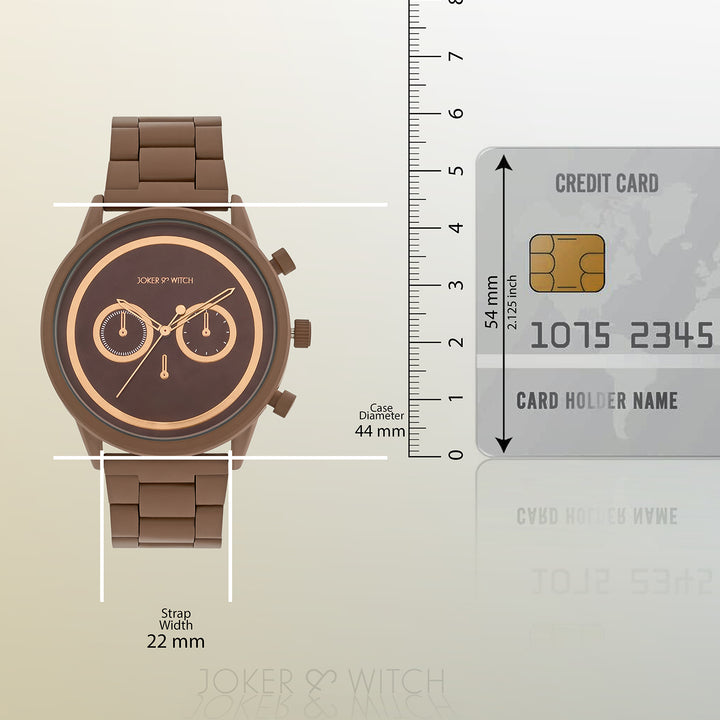 Hudson Brown XLarge Dial Linked Chain Strap Men's Watch