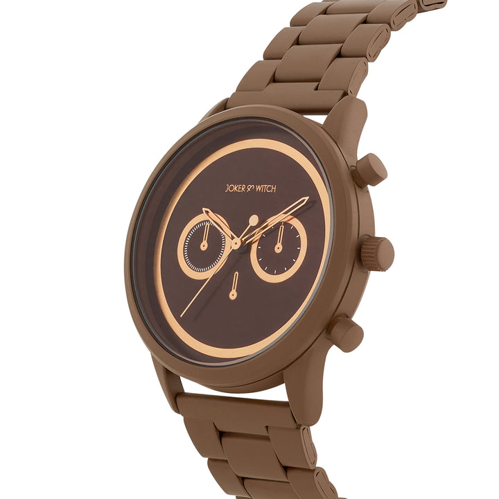 Hudson Brown XLarge Dial Linked Chain Strap Men's Watch