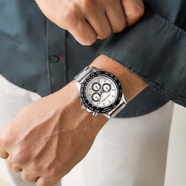 Jesko Silver Large Dial Linked Chain Strap Men's Watch