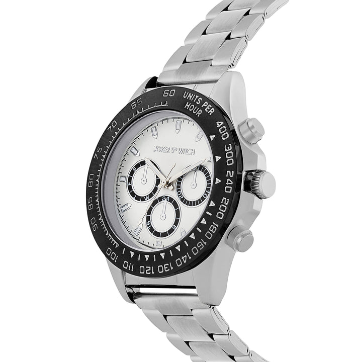 Jesko Silver Large Dial Linked Chain Strap Men's Watch