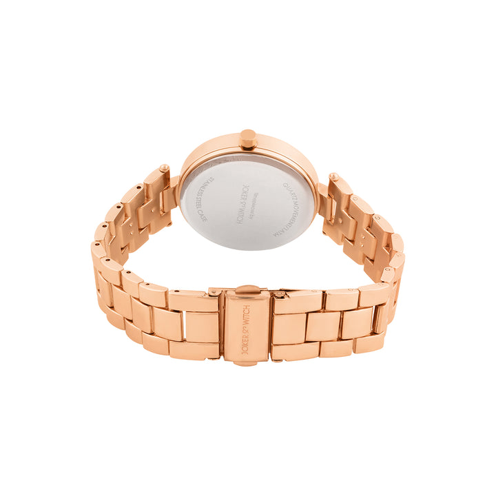 Liora Mocha Medium Dial Rose Gold Linked Chain Strap Women's Watch