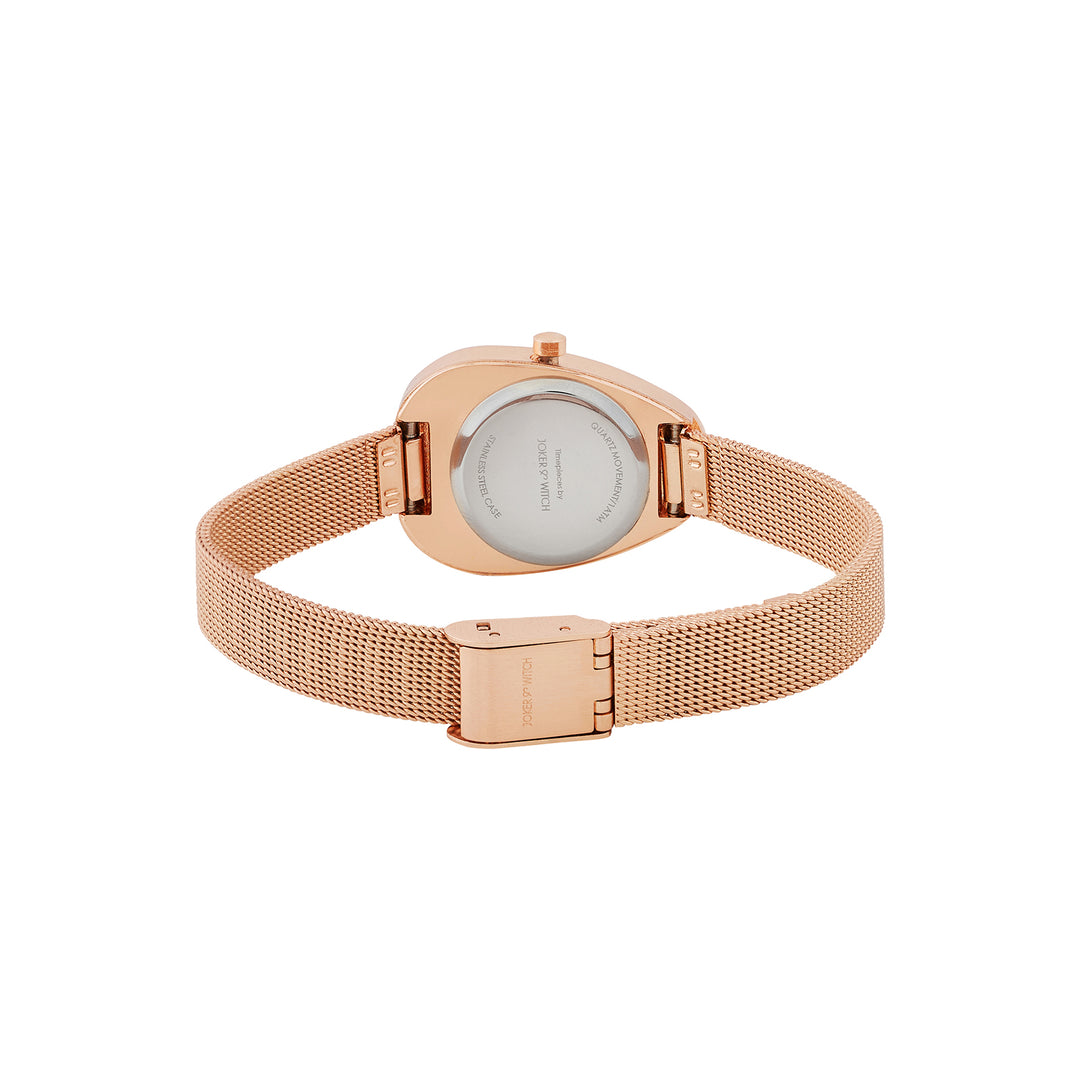 Maris Brown Sunray Small Oval Dial Rose Gold Mesh Strap Women's Watch