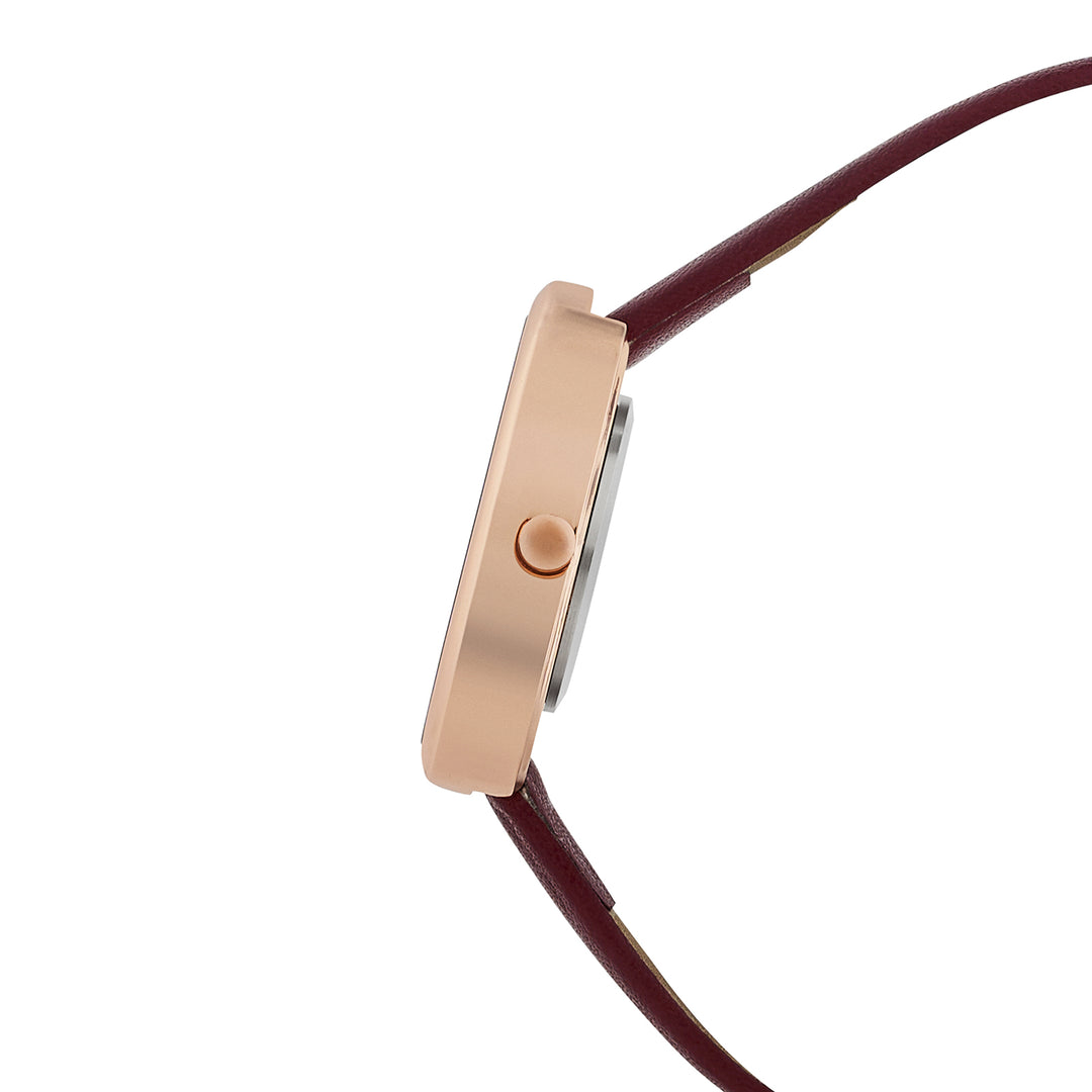 Maris Maroon Sunray Small Oval Dial Maroon PU Strap Women's Watch