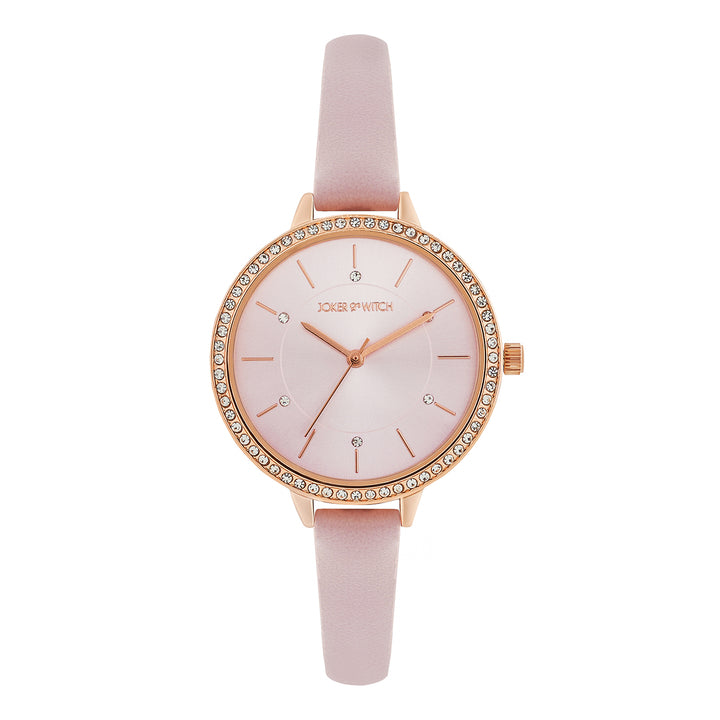 Sunrise Lavendar Medium Rhinestone Dial PU Strap Women's Watch