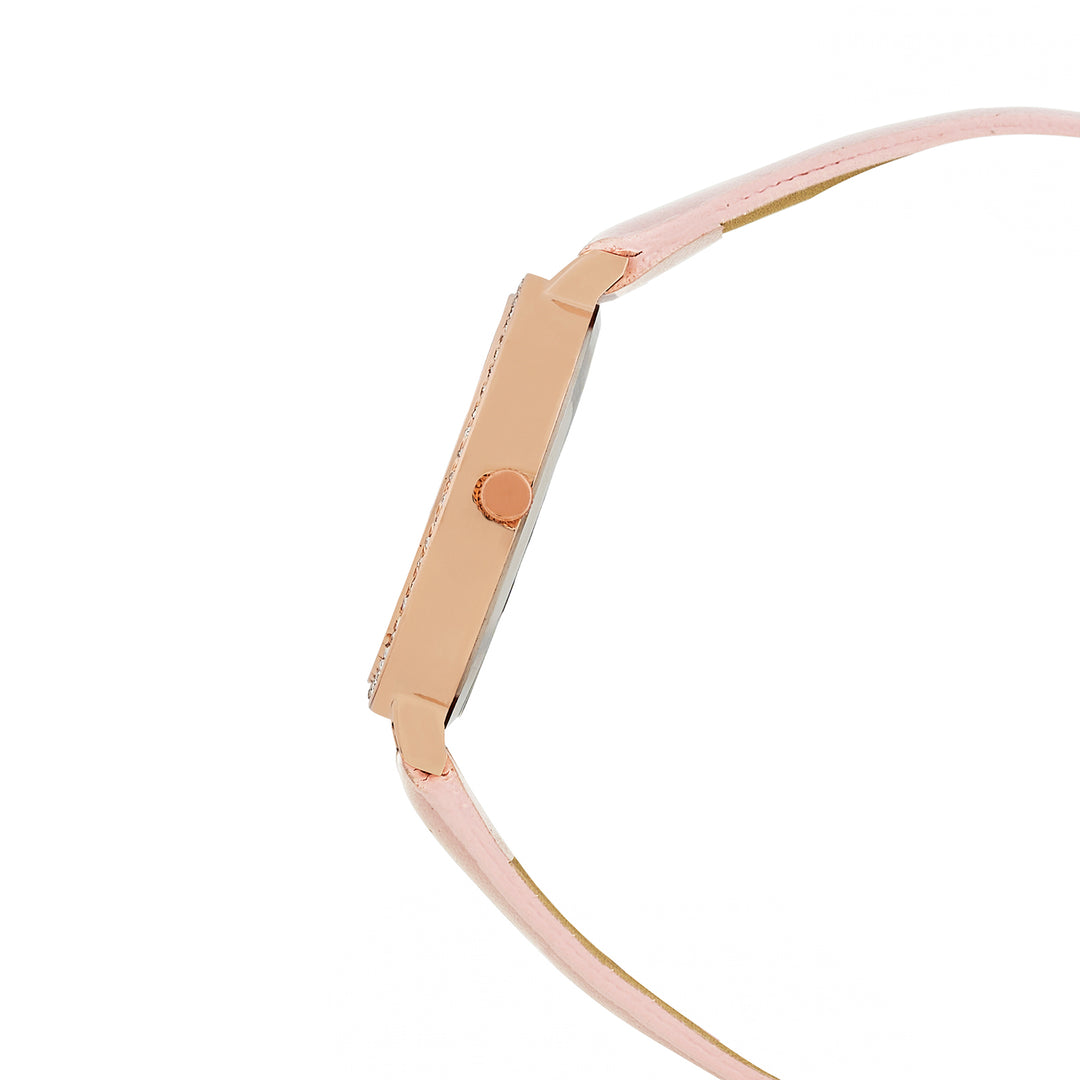 Sunrise Lavendar Medium Rhinestone Dial PU Strap Women's Watch