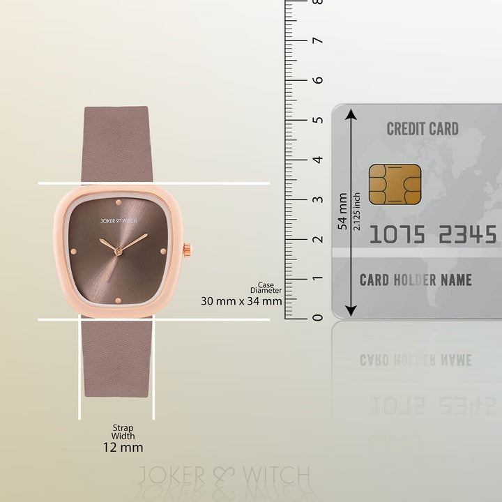 Verity Mocha Medium Square Dial PU Strap Women's Watch