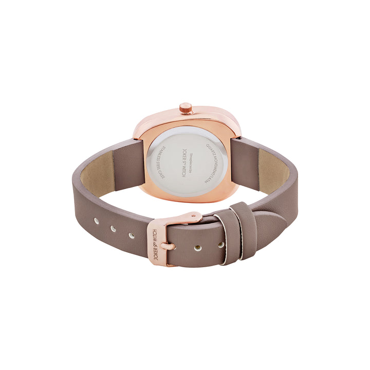 Verity Mocha Medium Square Dial PU Strap Women's Watch