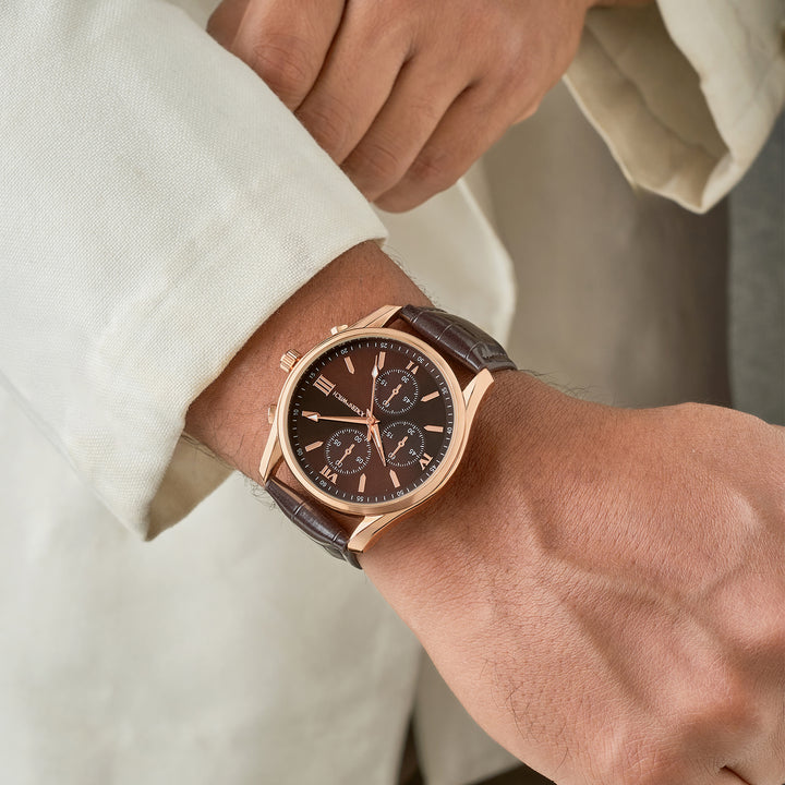 Gladiator Brown Large Dial PU Strap Men's Watch