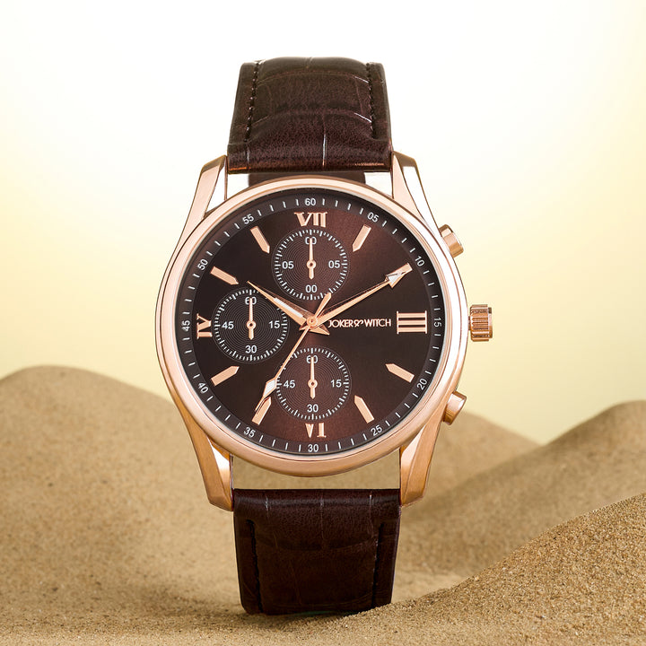 Gladiator Brown Large Dial PU Strap Men's Watch