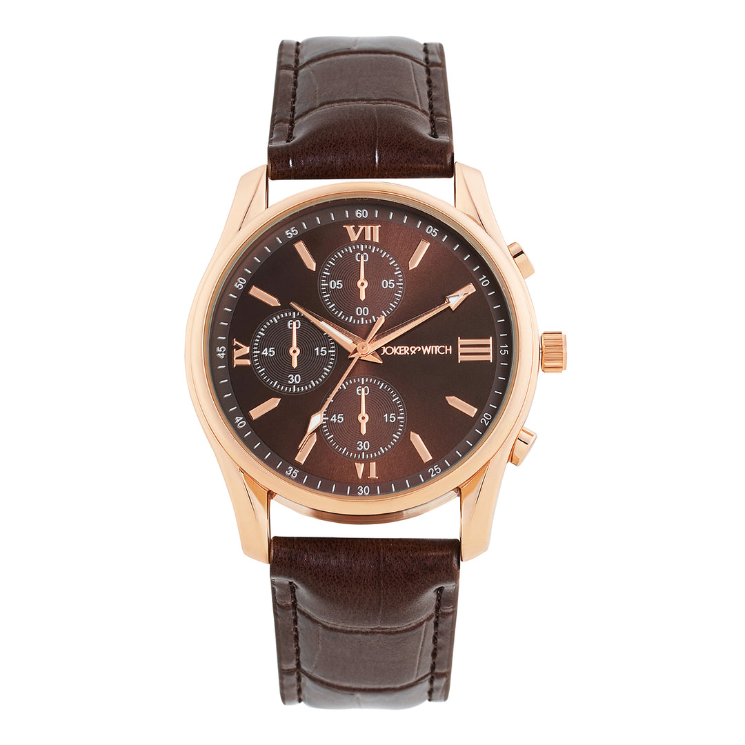 Gladiator Brown Large Dial PU Strap Men's Watch