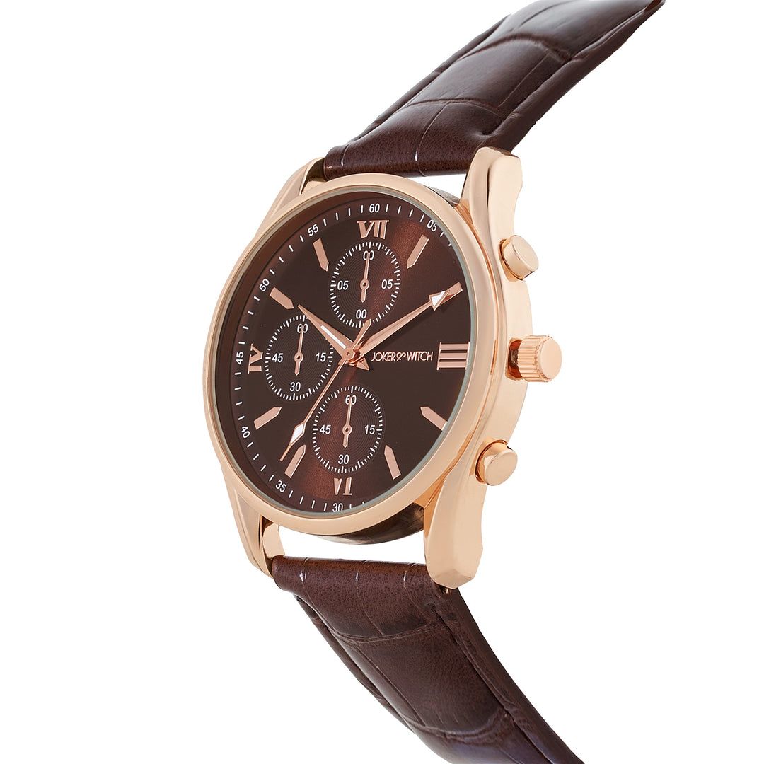 Gladiator Brown Large Dial PU Strap Men's Watch