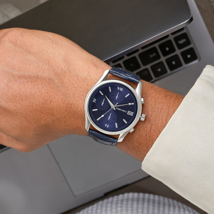 Gladiator Blue Large Dial PU Strap Men's Watch