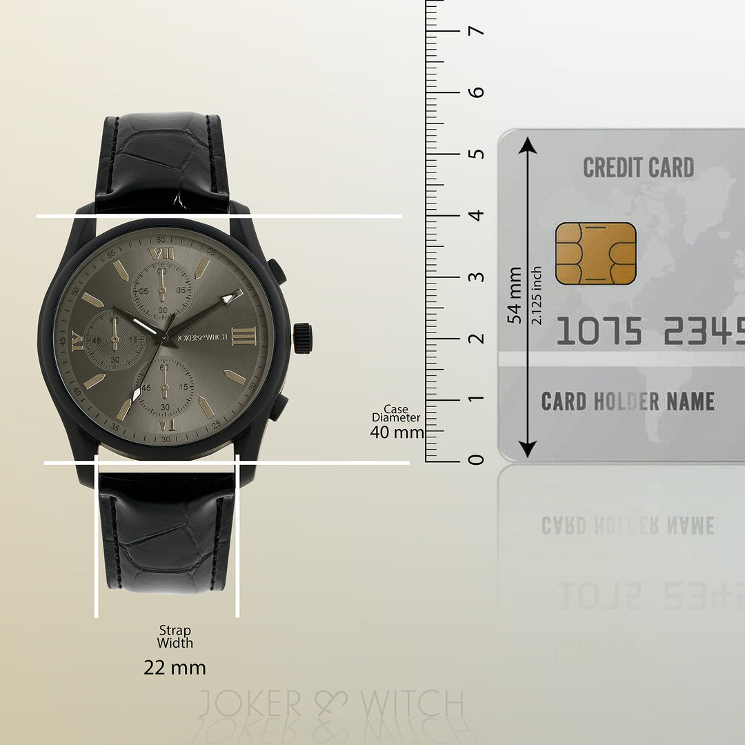 Gladiator Black Large Dial PU Strap Men's Watch