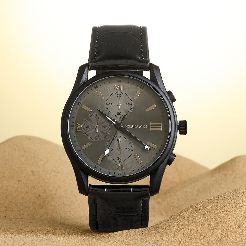 Gladiator Black Large Dial PU Strap Men's Watch