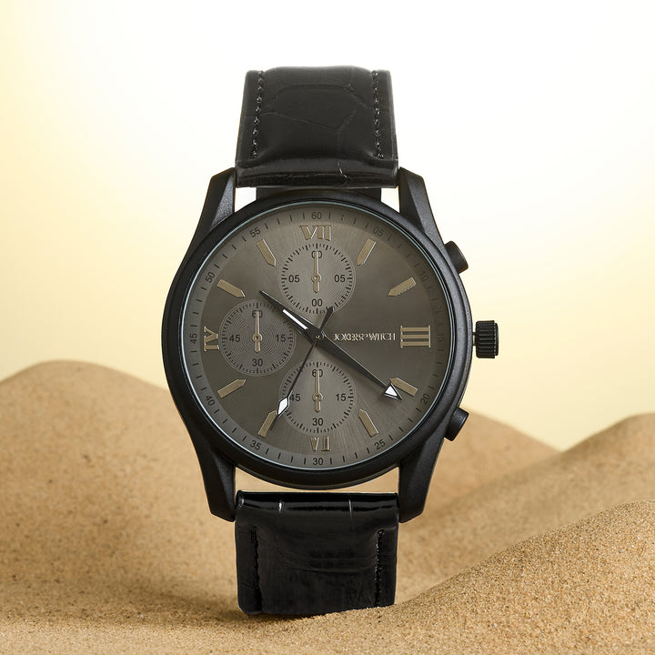 Gladiator Black Large Dial PU Strap Men's Watch