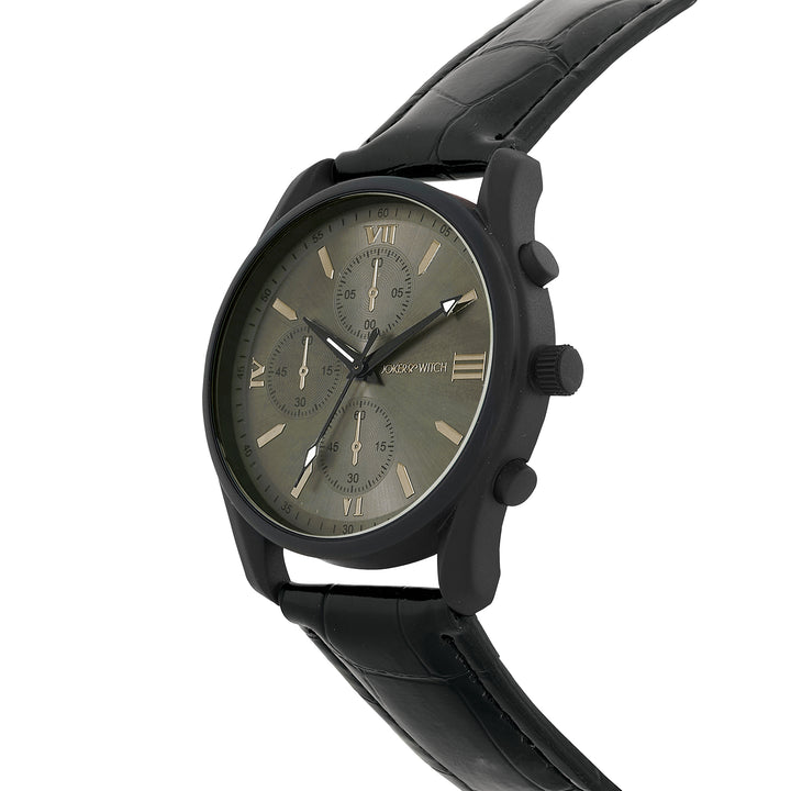 Gladiator Black Large Dial PU Strap Men's Watch