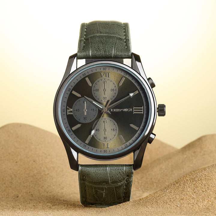 Gladiator Gunmetal Large Dial PU Strap Men's Watch