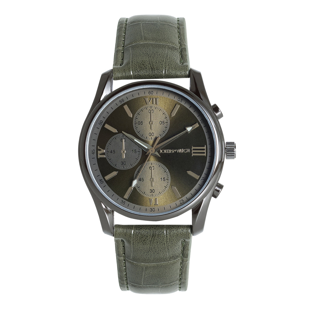 Gladiator Gunmetal Large Dial PU Strap Men's Watch