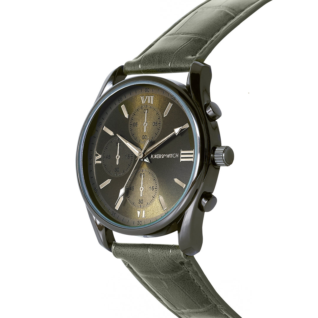 Gladiator Gunmetal Large Dial PU Strap Men's Watch