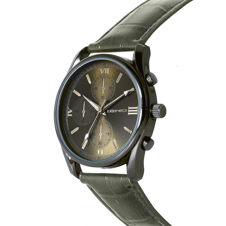 Gladiator Gunmetal Large Dial PU Strap Men's Watch