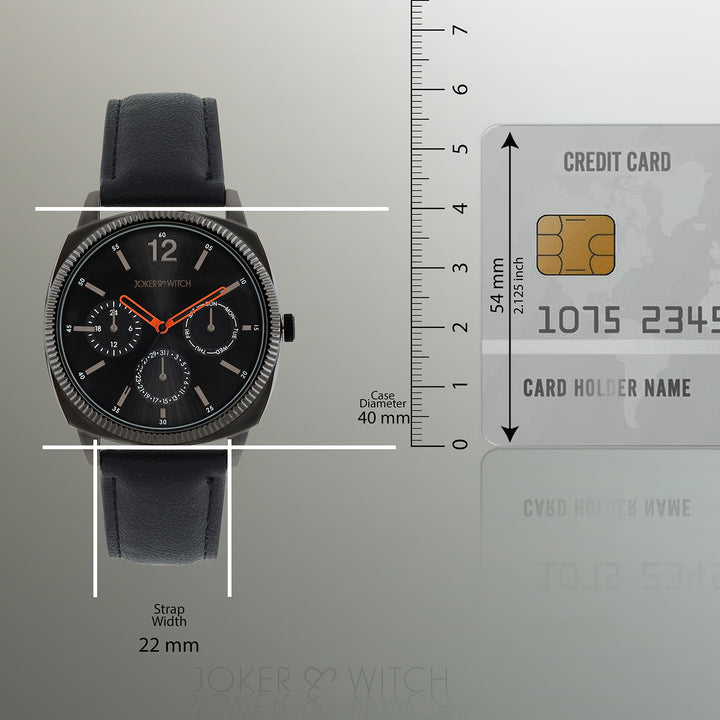 Viking Black Large Dial PU Strap Men's Watch