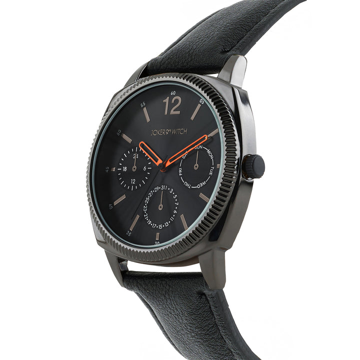 Viking Black Large Dial PU Strap Men's Watch