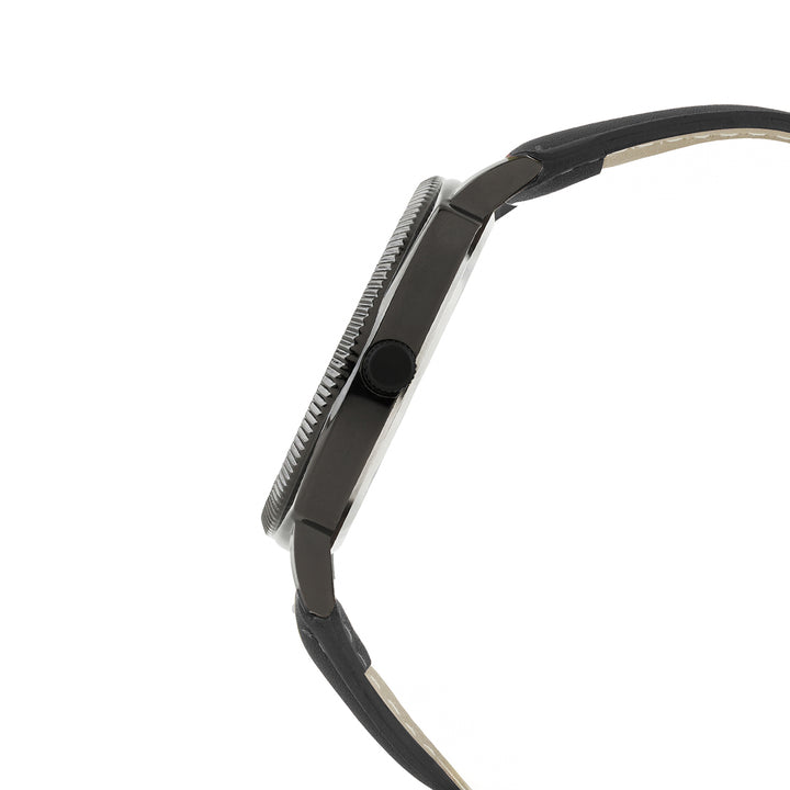 Viking Black Large Dial PU Strap Men's Watch