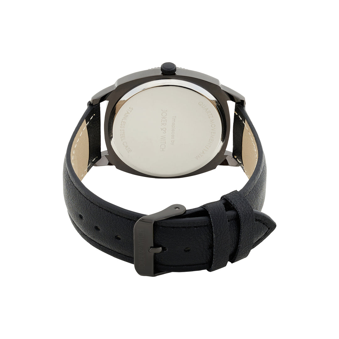 Viking Black Large Dial PU Strap Men's Watch