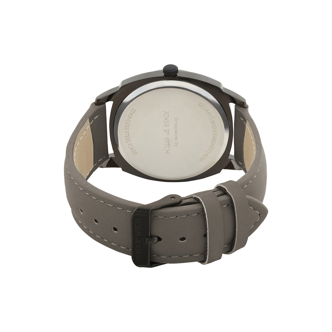 Viking Black Large Dial Grey PU Strap Men's Watch