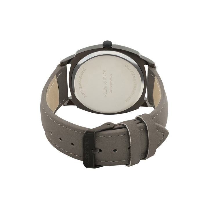 Viking Black Large Dial Grey PU Strap Men's Watch