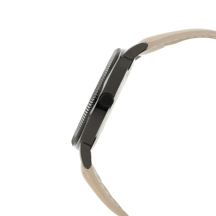 Viking Black Large Dial Sand PU Strap Men's Watch