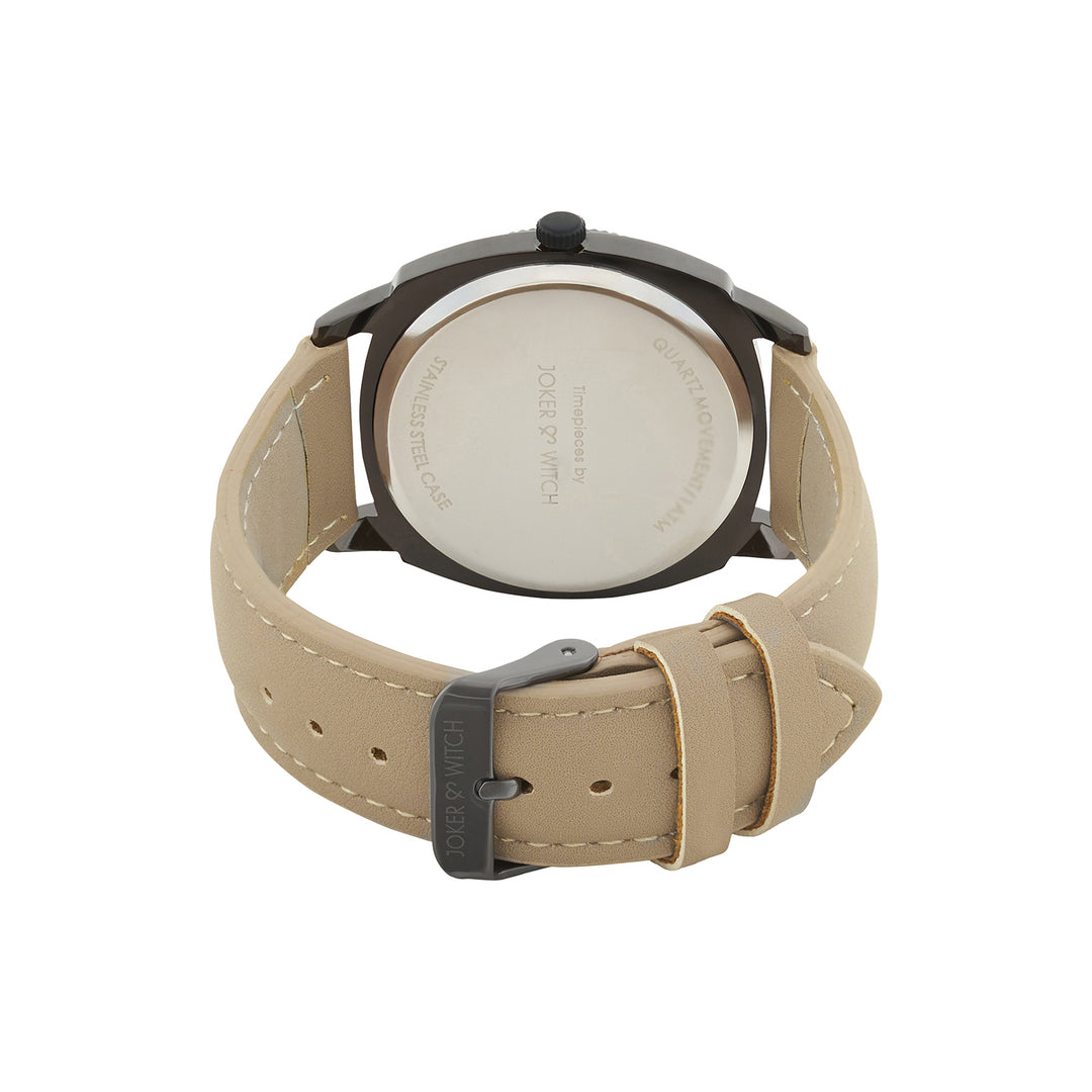 Viking Black Large Dial Sand PU Strap Men's Watch