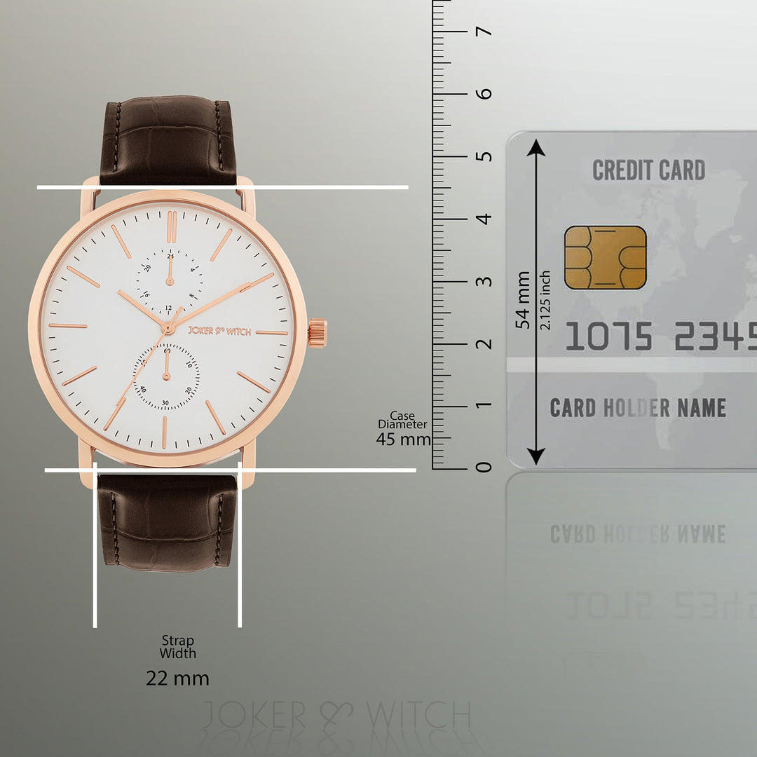 Orion White XLarge Dial Brown PU Strap Men's Watch