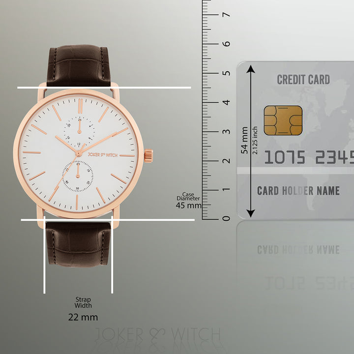 Orion White XLarge Dial Brown PU Strap Men's Watch