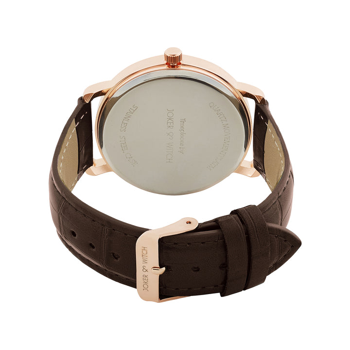 Orion White XLarge Dial Brown PU Strap Men's Watch