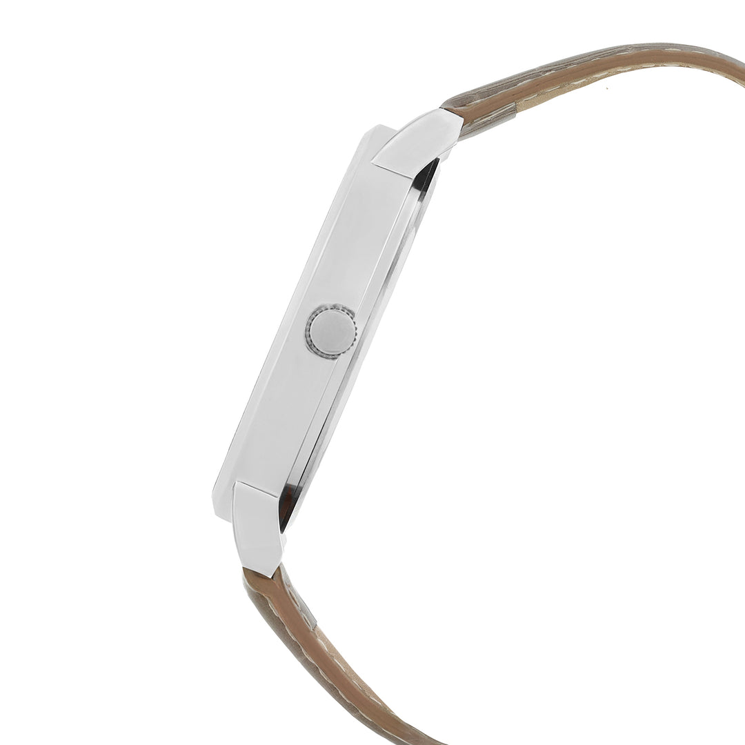 Orion Grey-Brown XLarge Dial PU Strap Men's Watch