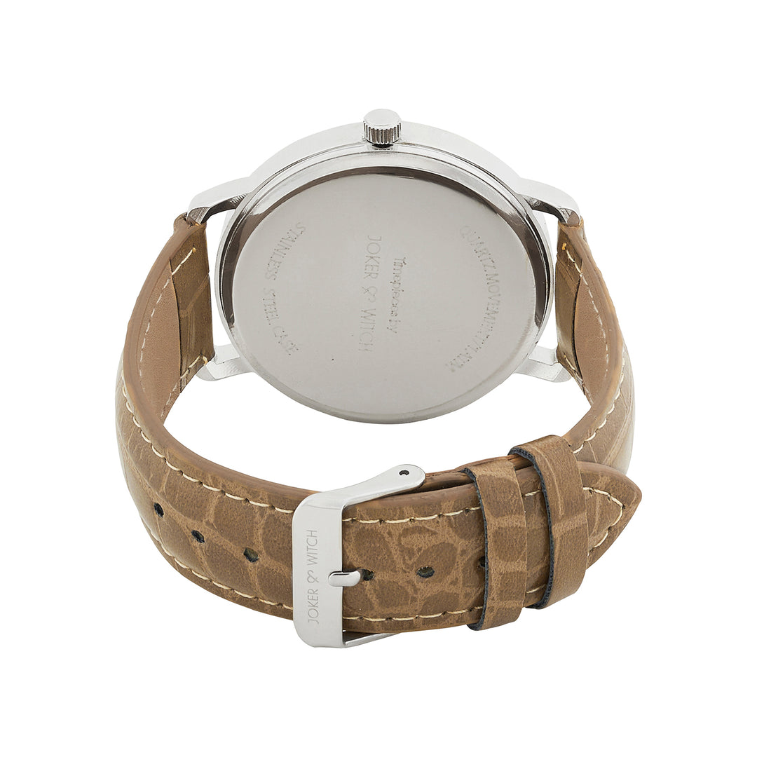 Orion Grey-Brown XLarge Dial PU Strap Men's Watch
