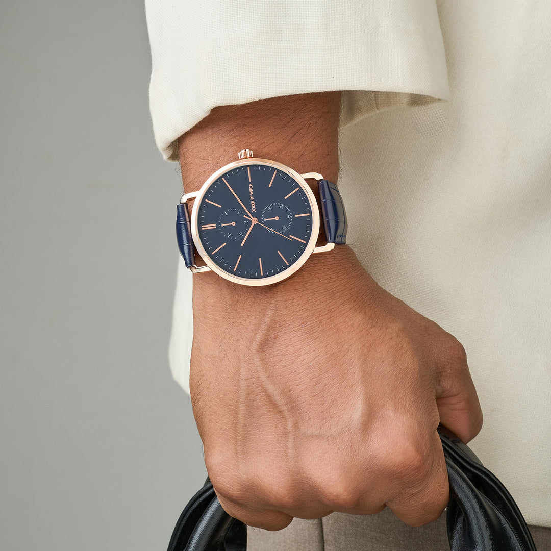 Orion Blue XLarge Dial PU Strap Men's Watch