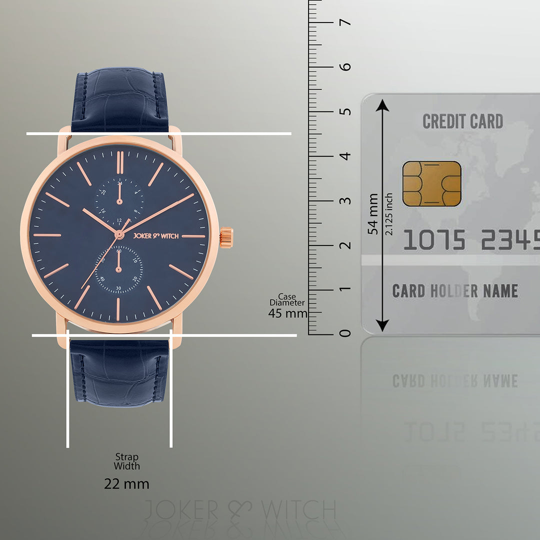 Orion Blue XLarge Dial PU Strap Men's Watch