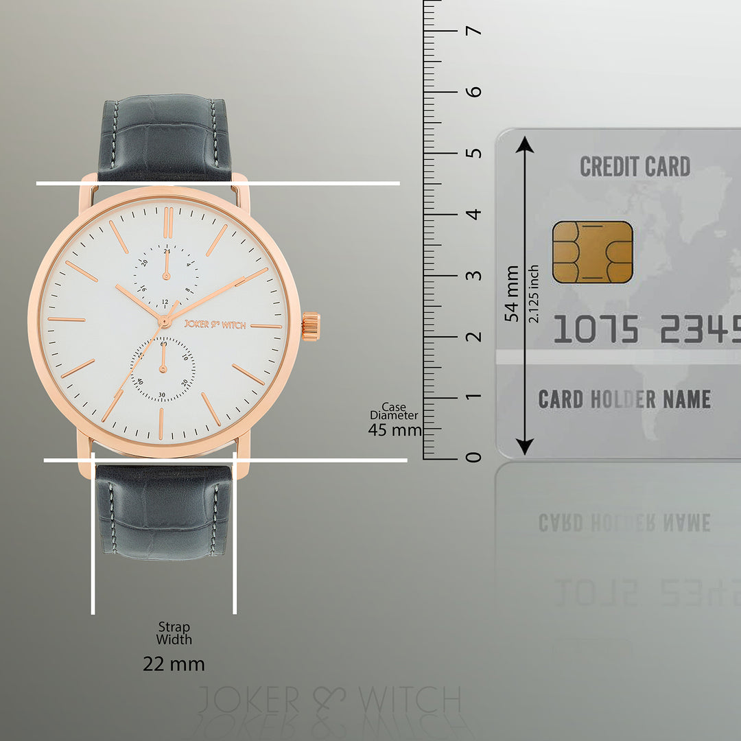 Orion White XLarge Dial Grey PU Strap Men's Watch