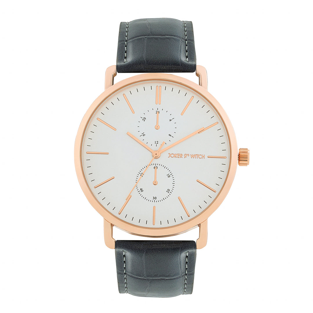 Orion White XLarge Dial Grey PU Strap Men's Watch