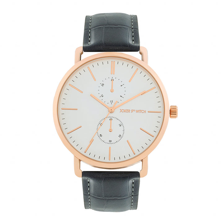 Orion White XLarge Dial Grey PU Strap Men's Watch