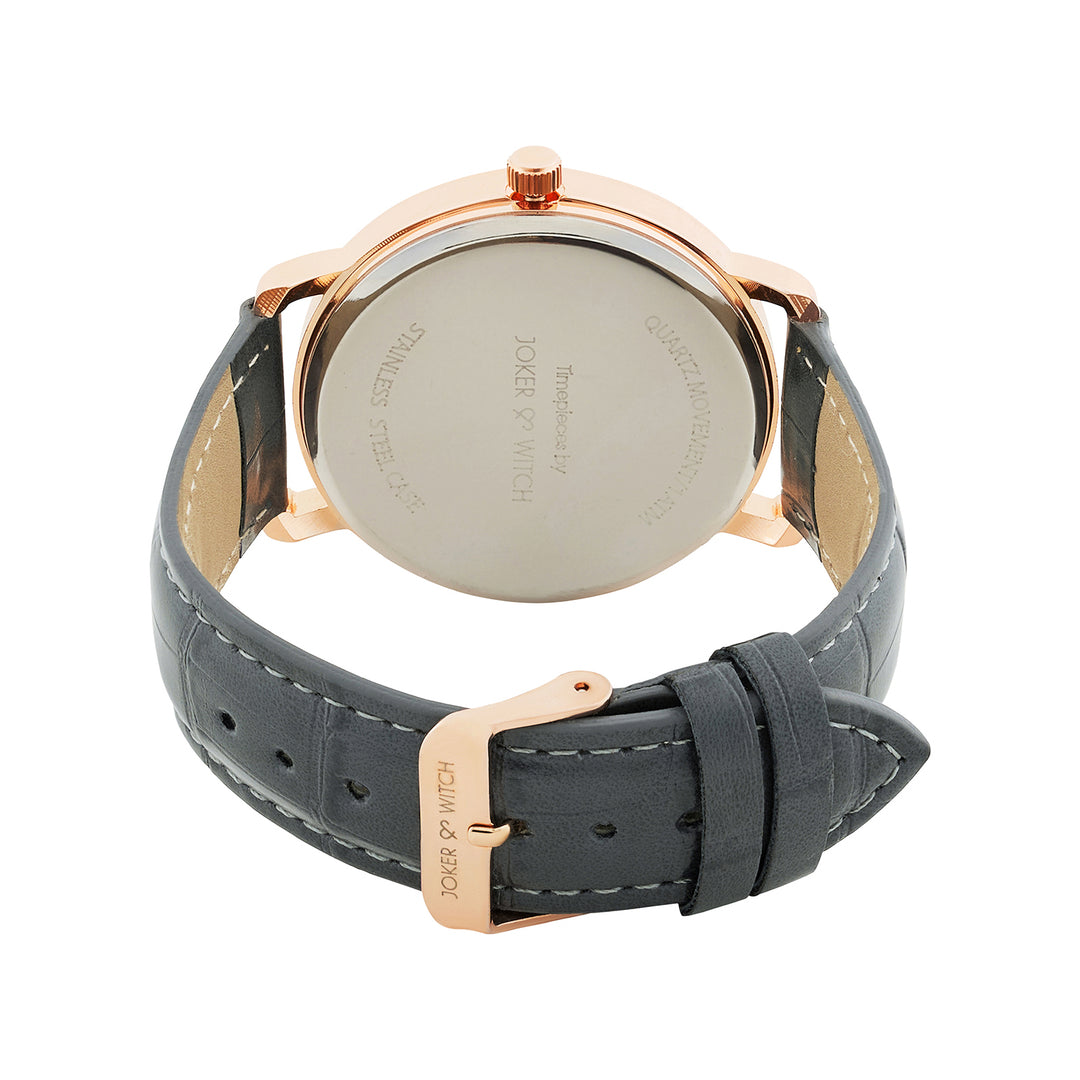 Orion White XLarge Dial Grey PU Strap Men's Watch