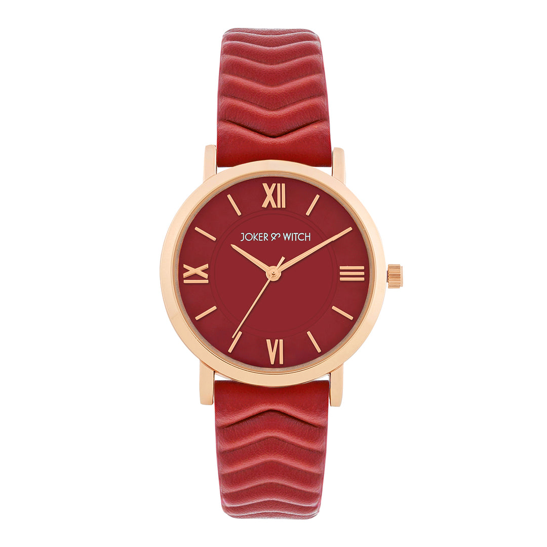 Altair Maroon Medium Dial PU Strap Women's Watch