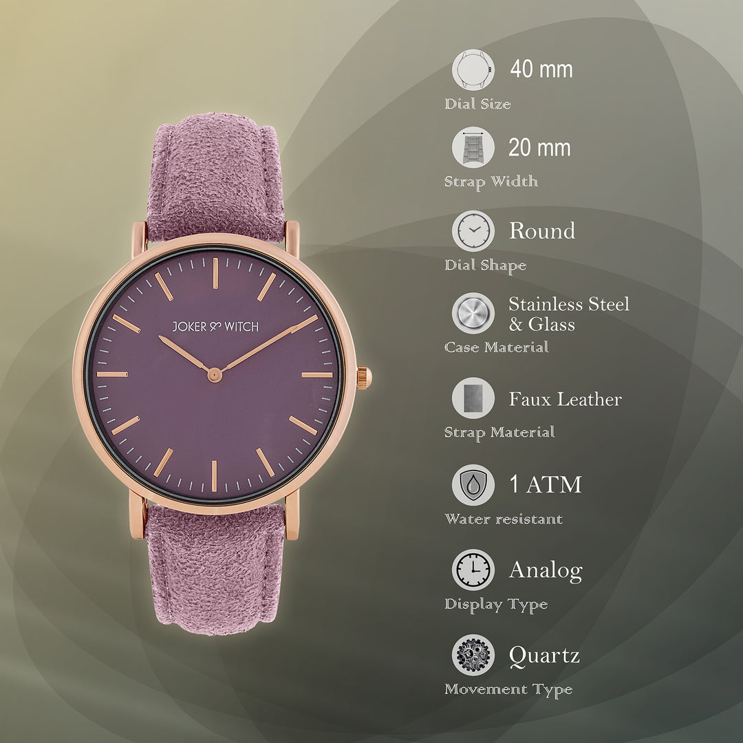 Hope Dusty Rose Large Dial PU Strap Women's Watch