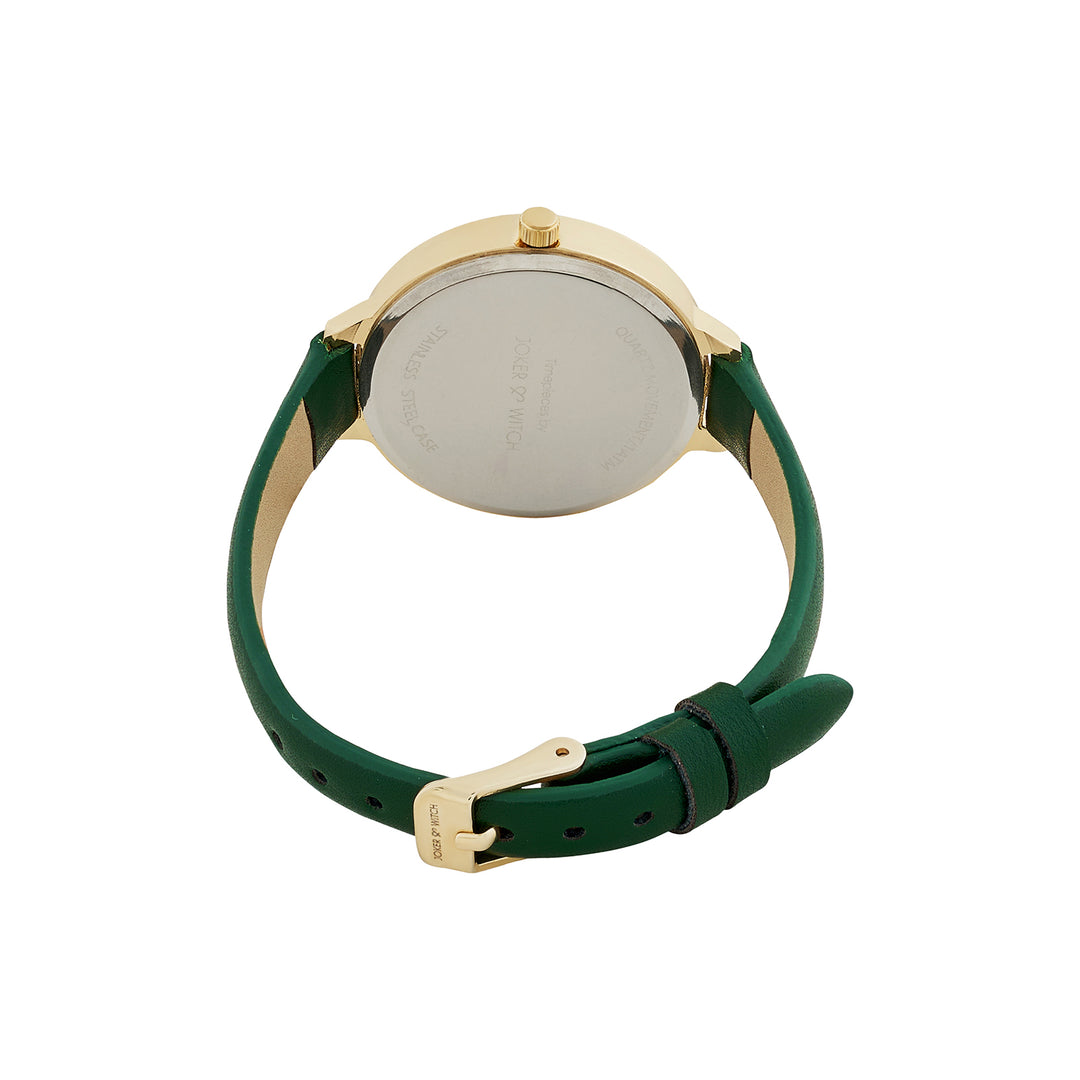 Sunrise Emerald Medium Rhinestone Dial PU Strap Women's Watch