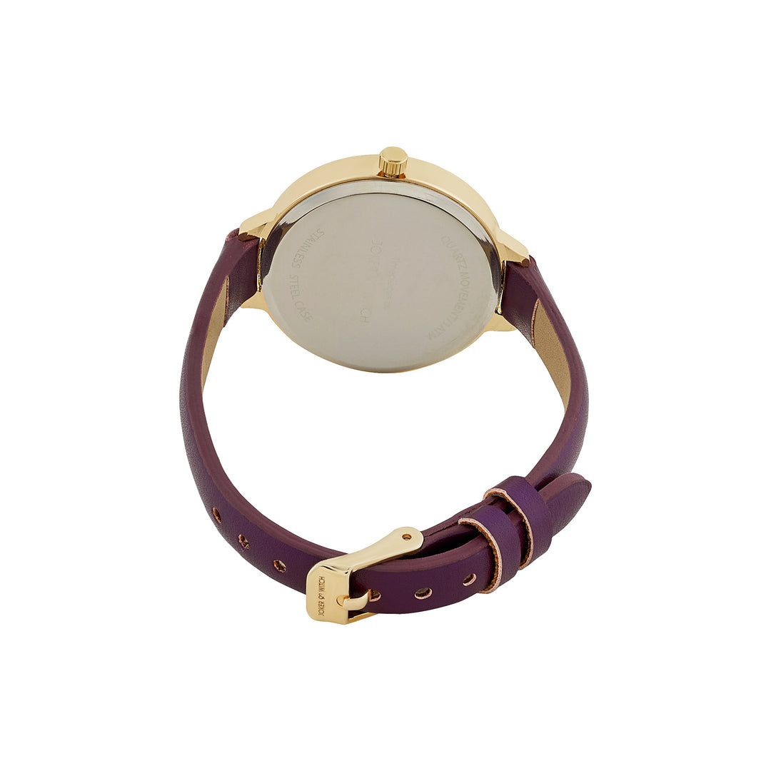 Sunrise Purple Medium Rhinestone Dial PU Strap Women's Watch