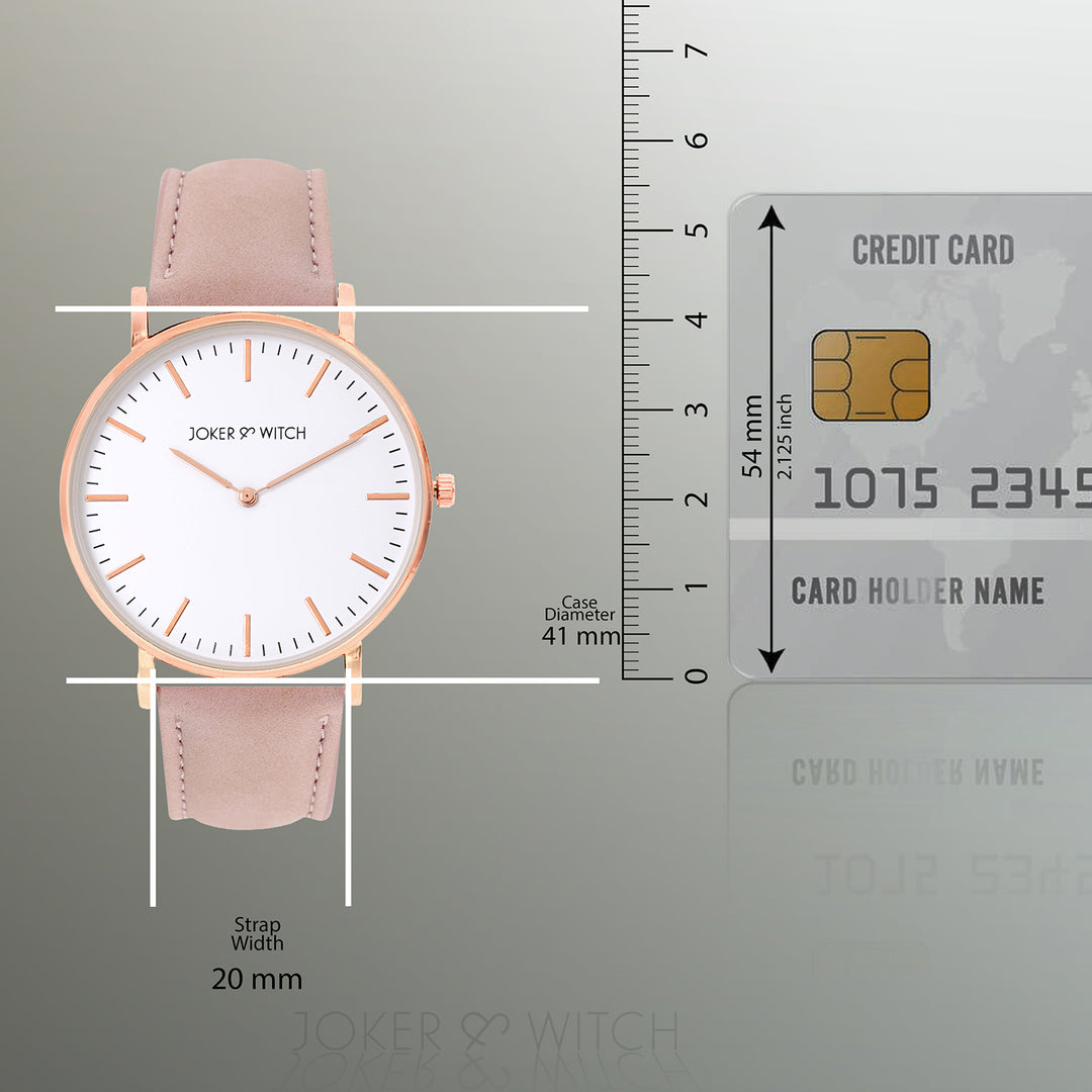 Hope White Large Dial Pink PU Strap Women's Watch