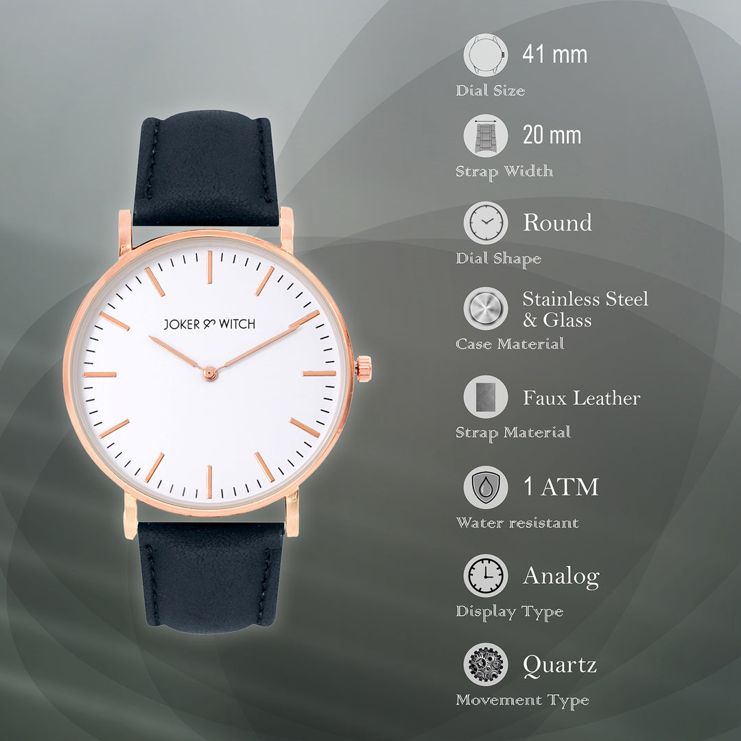 Hope White Large Dial Blue PU Strap Women's Watch